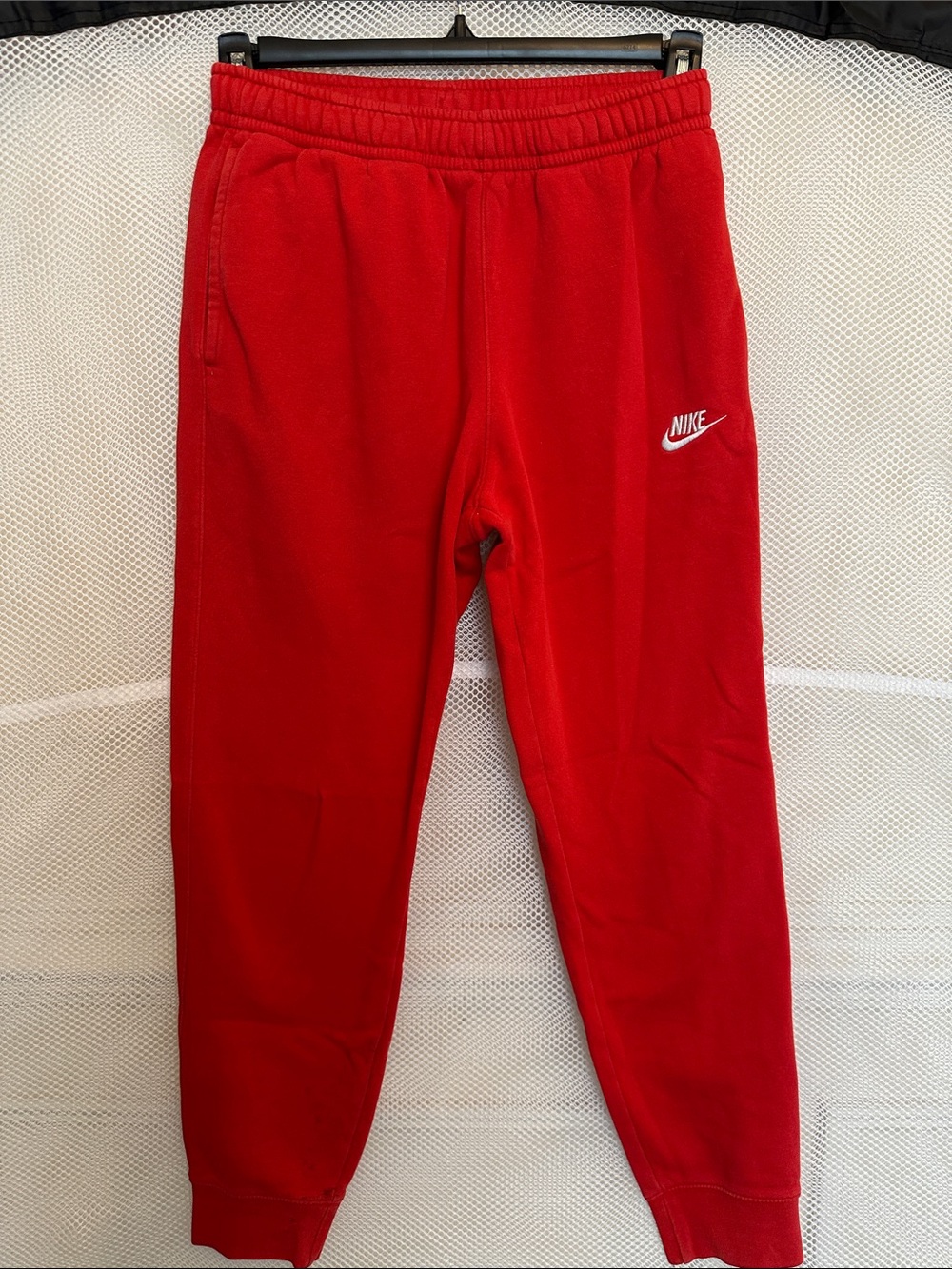 Nike Red Fleece Joggers with White Logo
